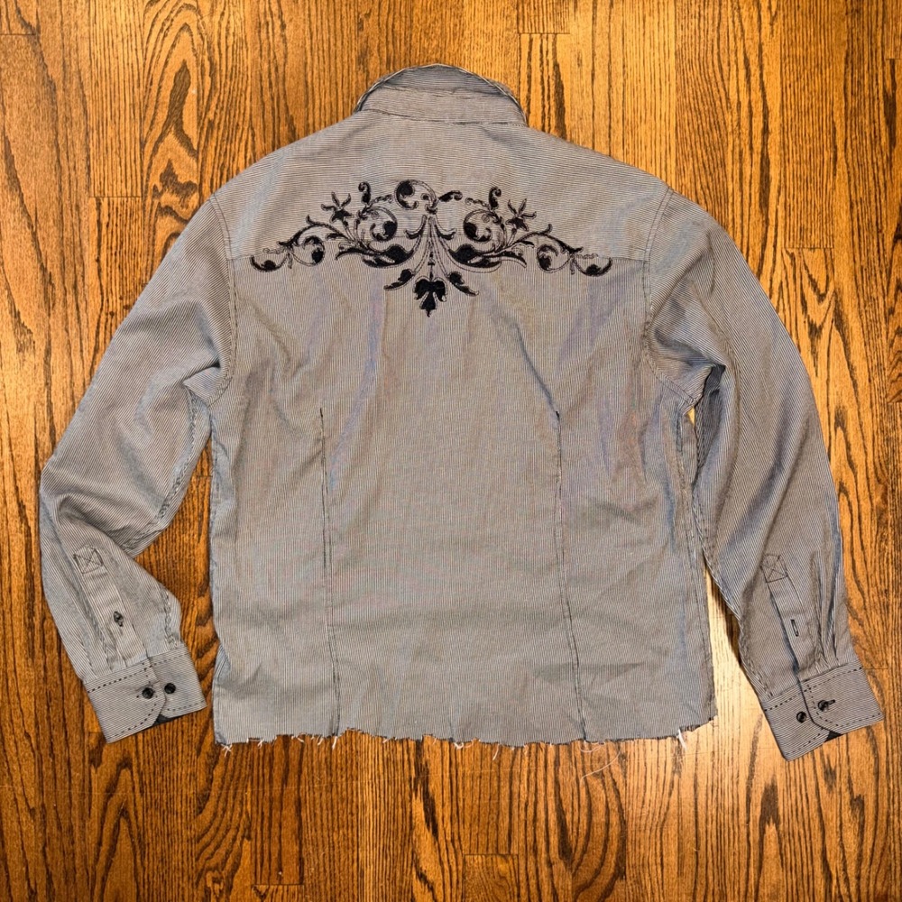 Mixed Brand Custom Cropped Tops Bundle 9pc Flannel Hoodie Button Down Mens M/L - Picture 3 of 11